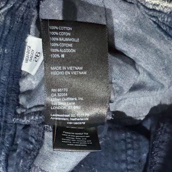 Urban Outfitters BDG High Rise Baggy Corduroy Pant Blue Women’s 26 - Picture 5 of 6